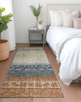 LOOMLAN Rugs Hilda Brown Washable Indoor-Outdoor Rug