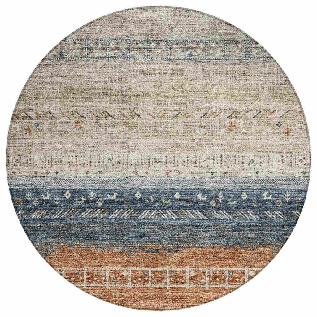 LOOMLAN Rugs Hilda Brown Washable Indoor-Outdoor Rug
