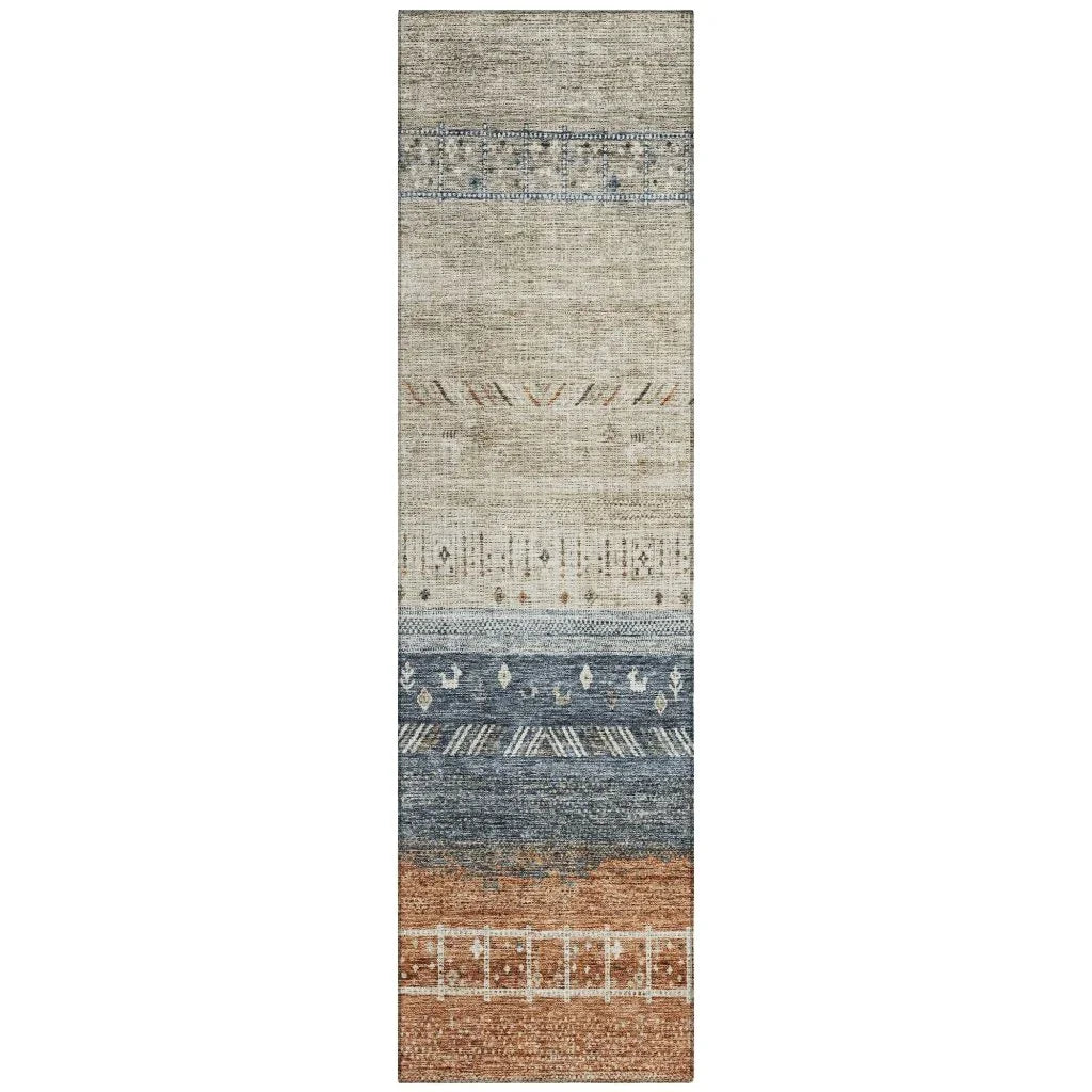 LOOMLAN Rugs Hilda Brown Washable Indoor-Outdoor Rug