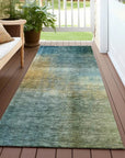 LOOMLAN Rugs Hue Blue Washable Indoor-Outdoor Rug