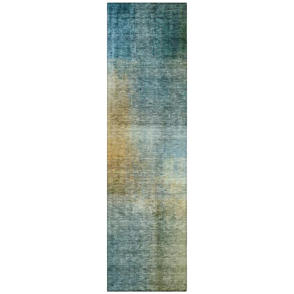 LOOMLAN Rugs Hue Blue Washable Indoor-Outdoor Rug