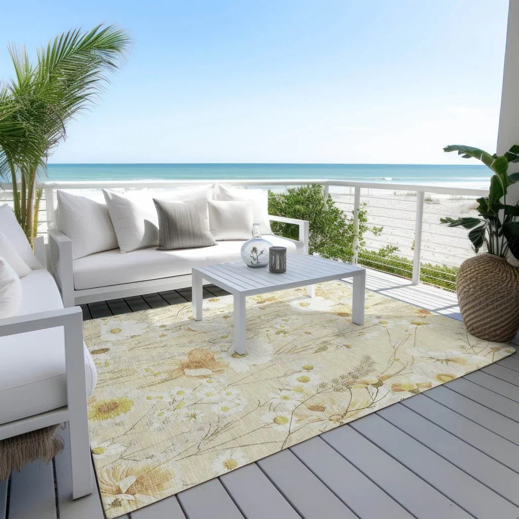 Ilunara Gold Washable Indoor - Outdoor Rug - LOOMLAN - LOOMLAN Rugs - Outdoor Rugs