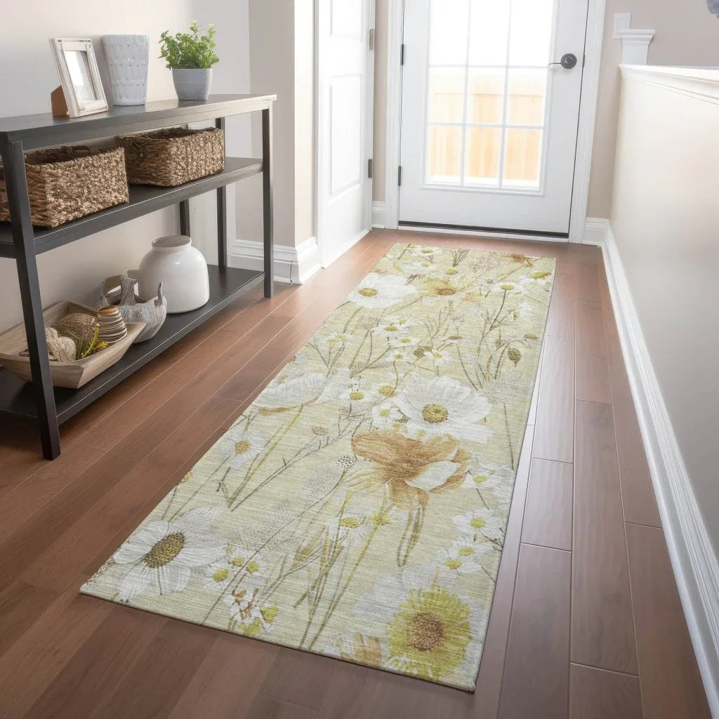 Ilunara Gold Washable Indoor - Outdoor Rug - LOOMLAN - LOOMLAN Rugs - Outdoor Rugs