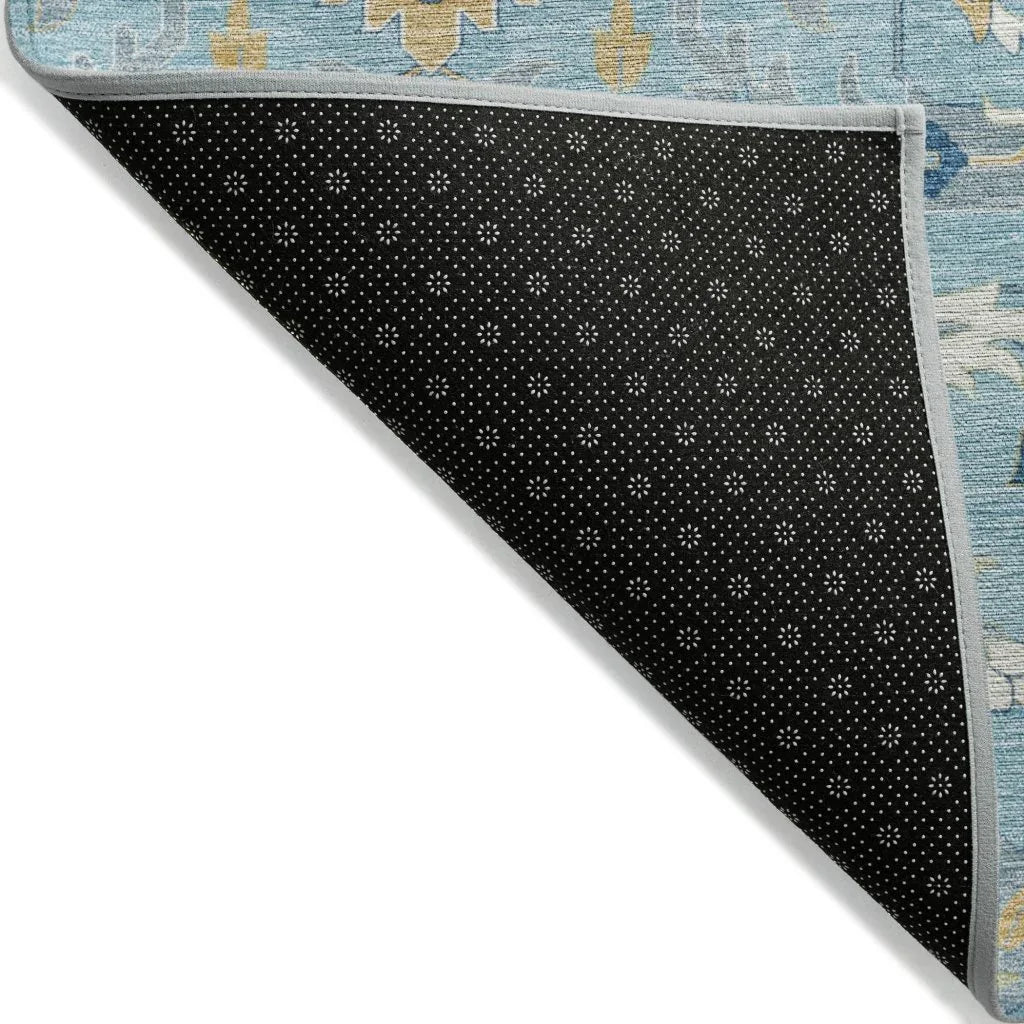 LOOMLAN Rugs Ilyara Blue Washable Indoor-Outdoor Rug