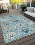 LOOMLAN Rugs Ilyara Blue Washable Indoor-Outdoor Rug