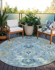 LOOMLAN Rugs Ilyara Blue Washable Indoor-Outdoor Rug
