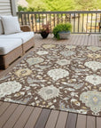 LOOMLAN Rugs Ilyara Brown Washable Indoor-Outdoor Rug