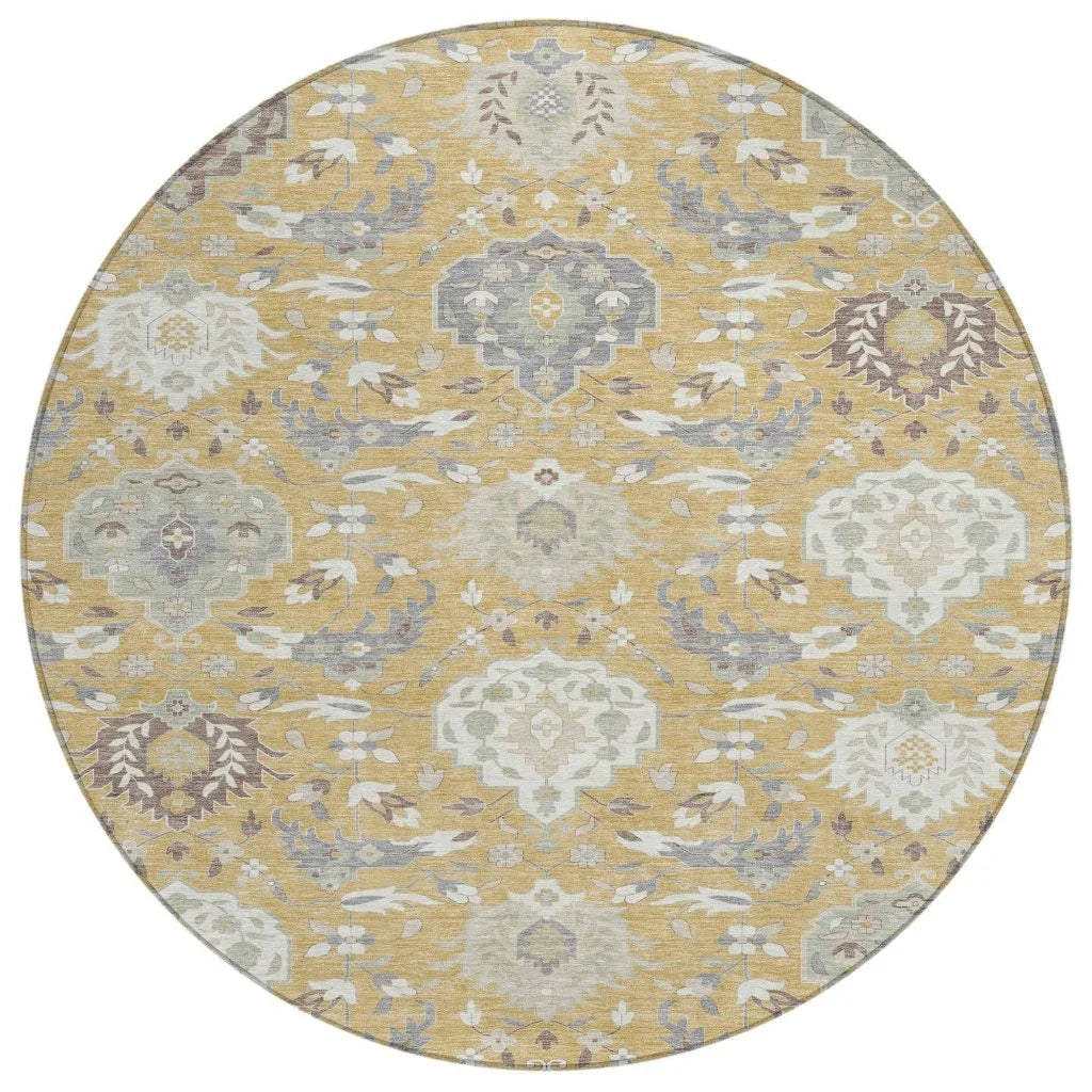 LOOMLAN Rugs Ilyara Gold Washable Indoor-Outdoor Rug