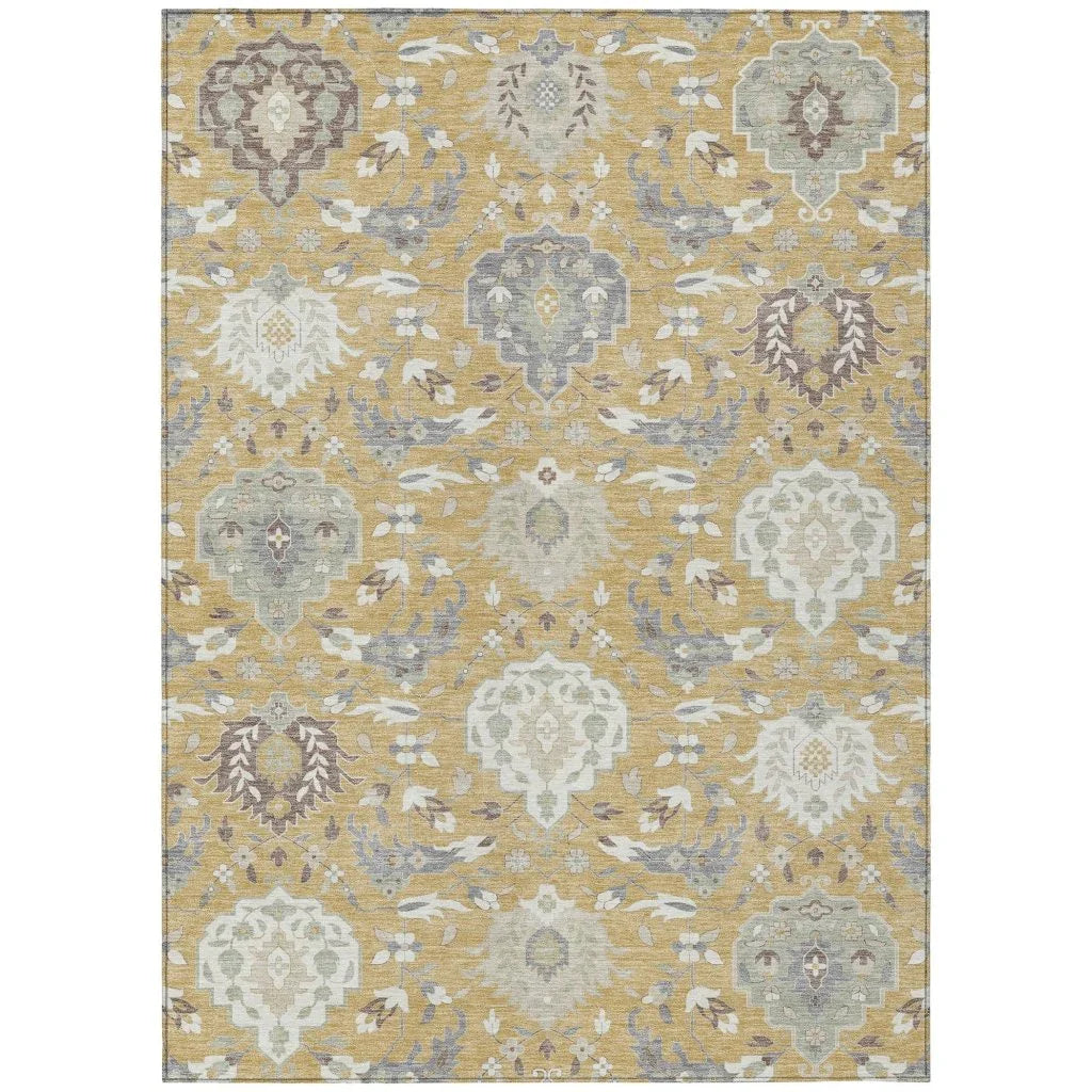 LOOMLAN Rugs Ilyara Gold Washable Indoor-Outdoor Rug