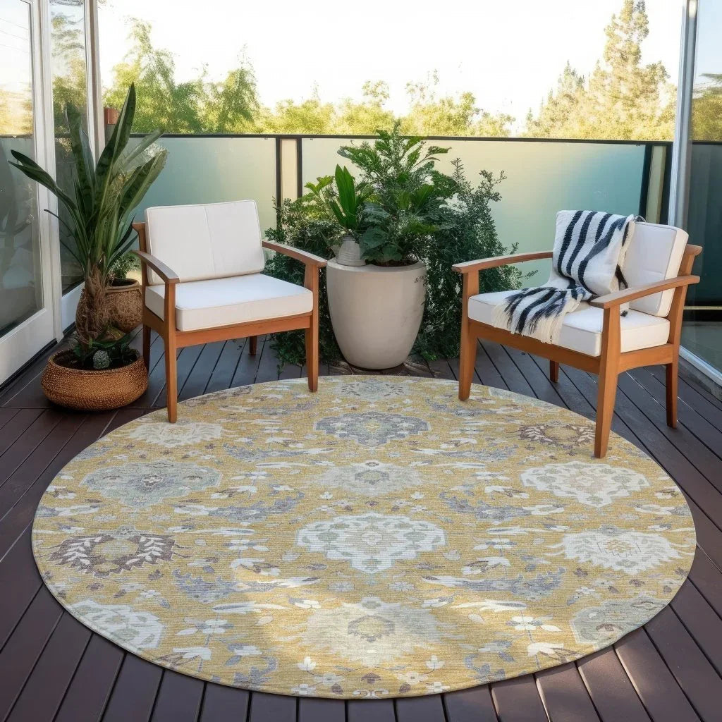 LOOMLAN Rugs Ilyara Gold Washable Indoor-Outdoor Rug