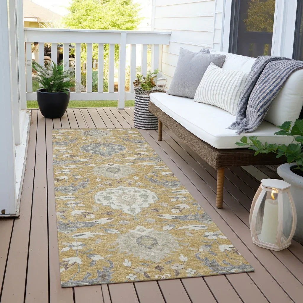 LOOMLAN Rugs Ilyara Gold Washable Indoor-Outdoor Rug
