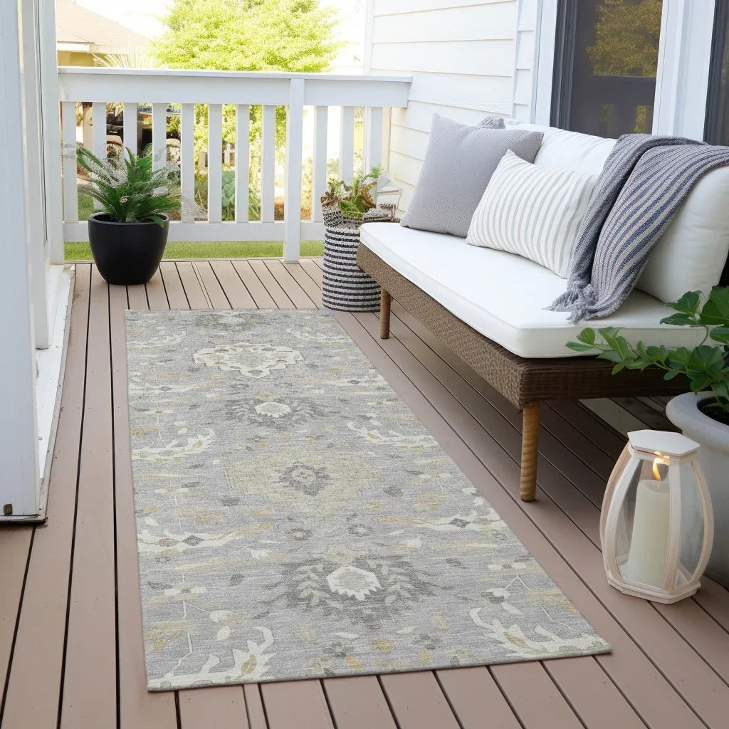 LOOMLAN Rugs Ilyara Gray Washable Indoor-Outdoor Rug