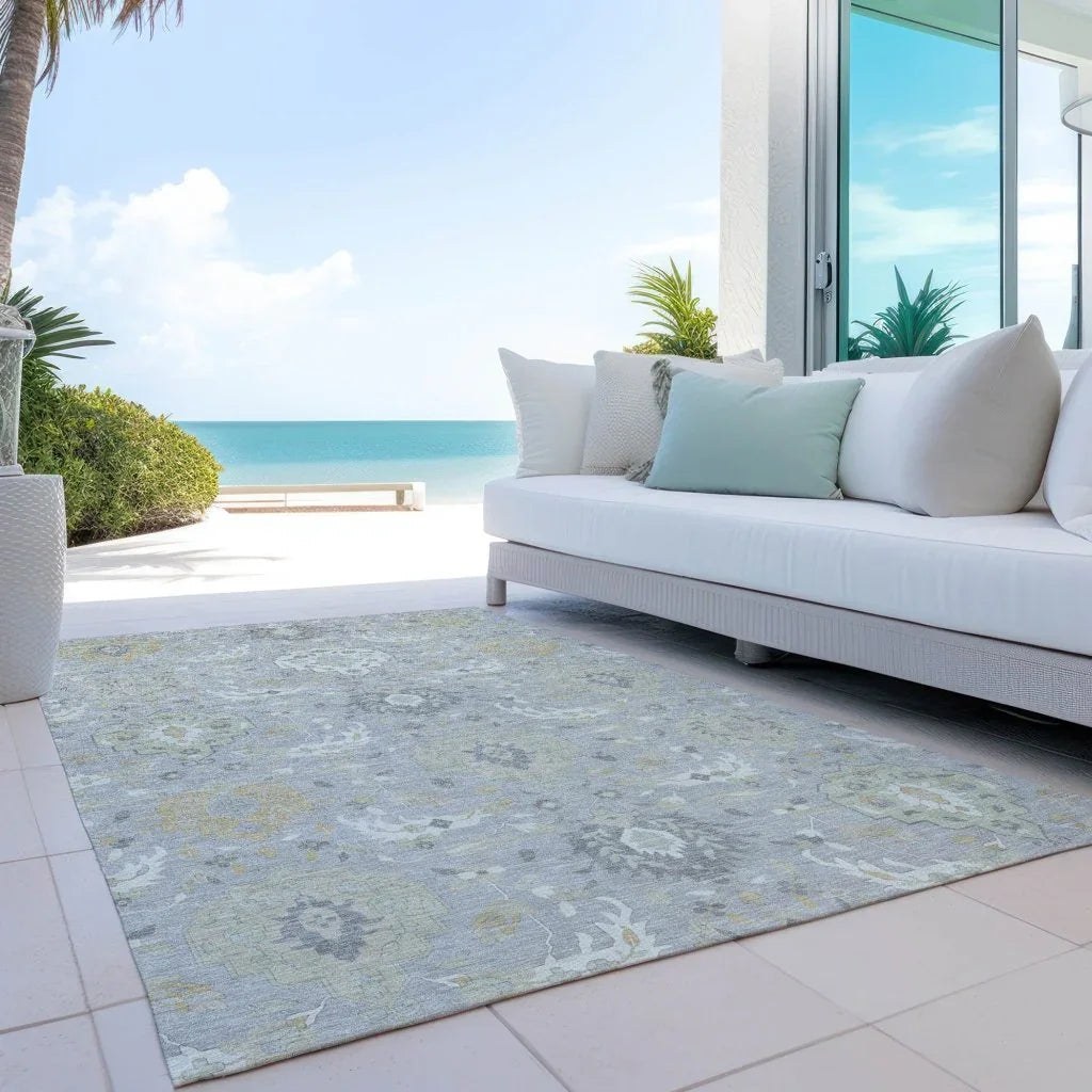 LOOMLAN Rugs Ilyara Gray Washable Indoor-Outdoor Rug