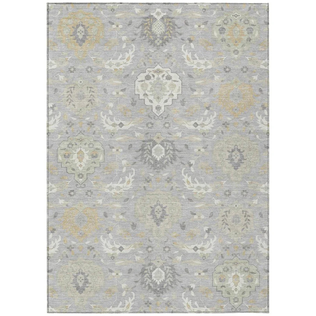 LOOMLAN Rugs Ilyara Gray Washable Indoor-Outdoor Rug