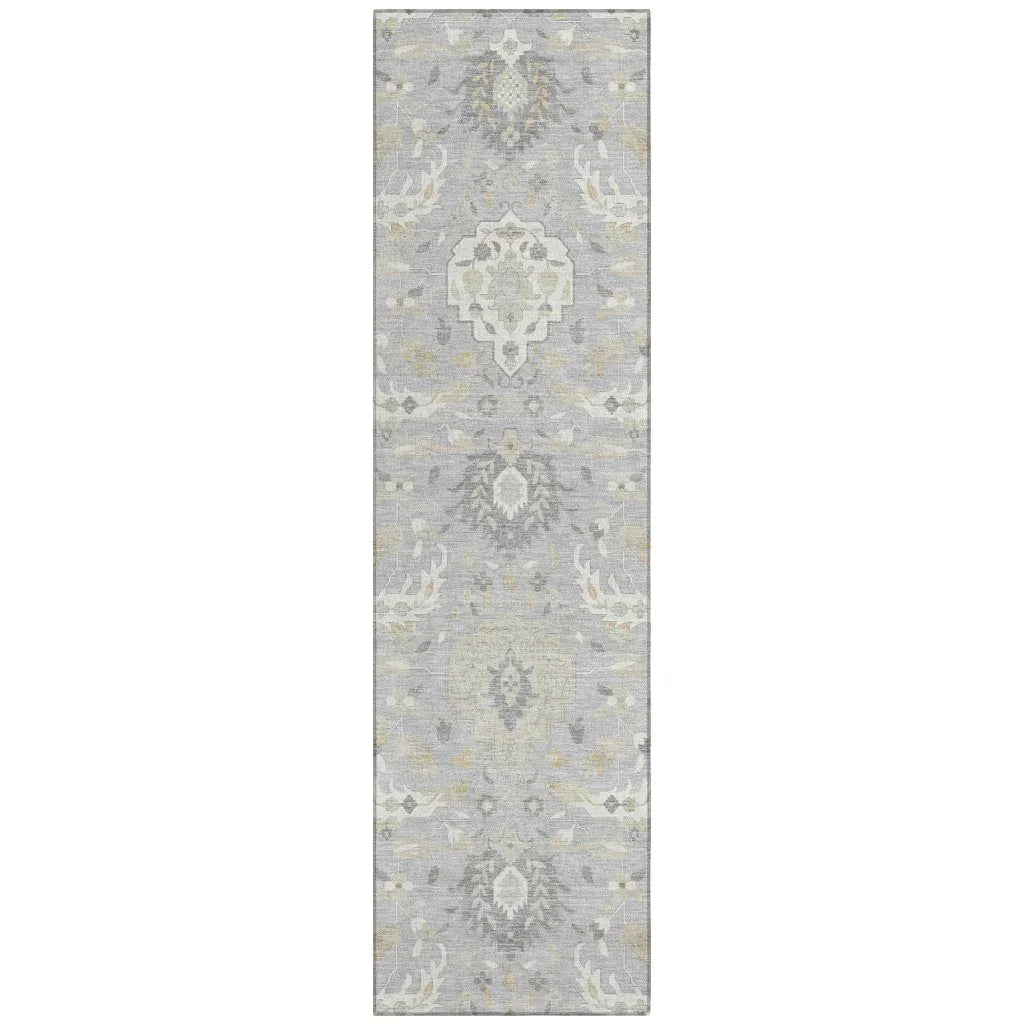 LOOMLAN Rugs Ilyara Gray Washable Indoor-Outdoor Rug
