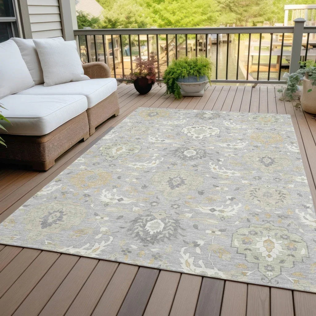 LOOMLAN Rugs Ilyara Gray Washable Indoor-Outdoor Rug