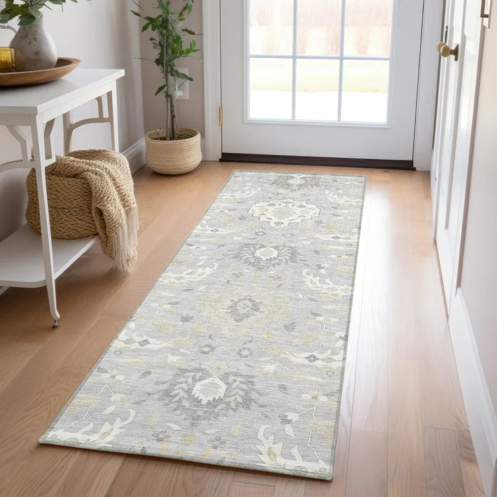 LOOMLAN Rugs Ilyara Gray Washable Indoor-Outdoor Rug