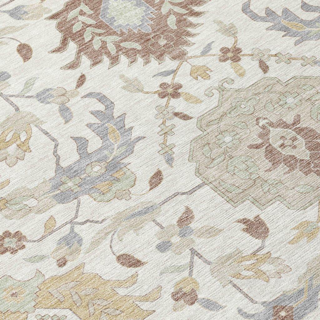 LOOMLAN Rugs Ilyara Ivory Washable Indoor-Outdoor Rug