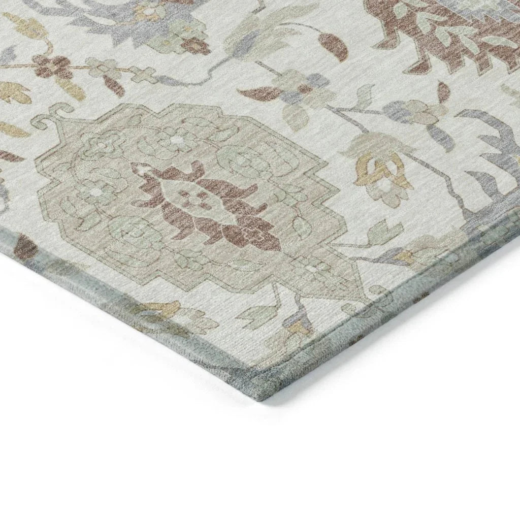 LOOMLAN Rugs Ilyara Ivory Washable Indoor-Outdoor Rug