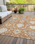 LOOMLAN Rugs Ilyara Orange Washable Indoor-Outdoor Rug