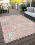 LOOMLAN Rugs Ilyara Pink Washable Indoor-Outdoor Rug