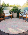 LOOMLAN Rugs Ilyara Pink Washable Indoor-Outdoor Rug