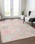 LOOMLAN Rugs Ilyara Pink Washable Indoor-Outdoor Rug