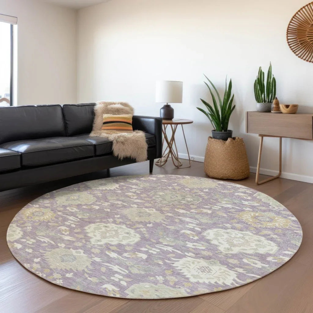 LOOMLAN Rugs Ilyara Purple Washable Indoor-Outdoor Rug