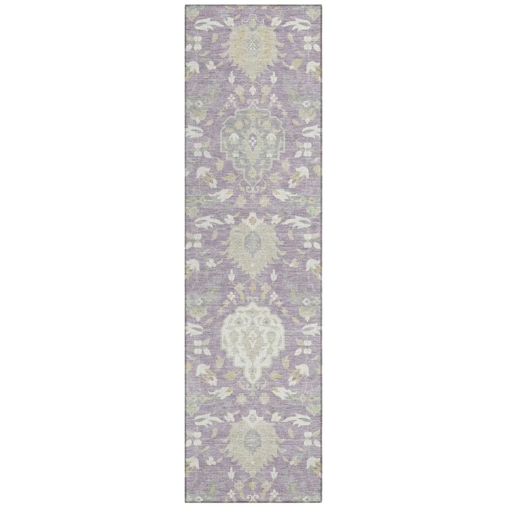 LOOMLAN Rugs Ilyara Purple Washable Indoor-Outdoor Rug