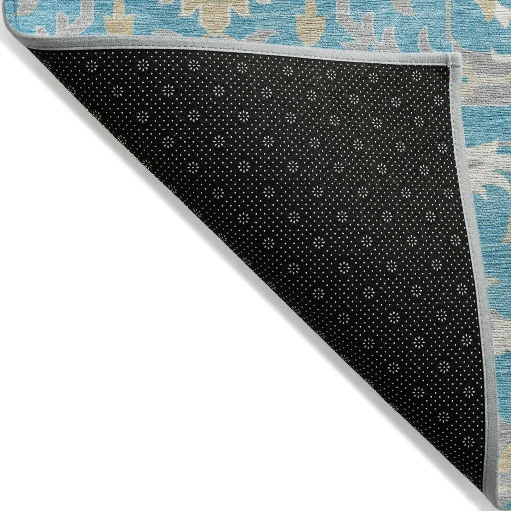 LOOMLAN Rugs Ilyara Teal Washable Indoor-Outdoor Rug