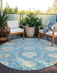 LOOMLAN Rugs Ilyara Teal Washable Indoor-Outdoor Rug