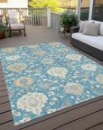 LOOMLAN Rugs Ilyara Teal Washable Indoor-Outdoor Rug