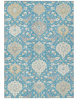 LOOMLAN Rugs Ilyara Teal Washable Indoor-Outdoor Rug