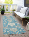 LOOMLAN Rugs Ilyara Teal Washable Indoor-Outdoor Rug