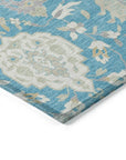 LOOMLAN Rugs Ilyara Teal Washable Indoor-Outdoor Rug