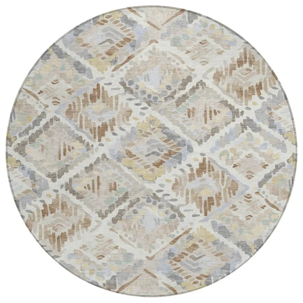 LOOMLAN Rugs Ilyone Ivory Washable Indoor-Outdoor Rug