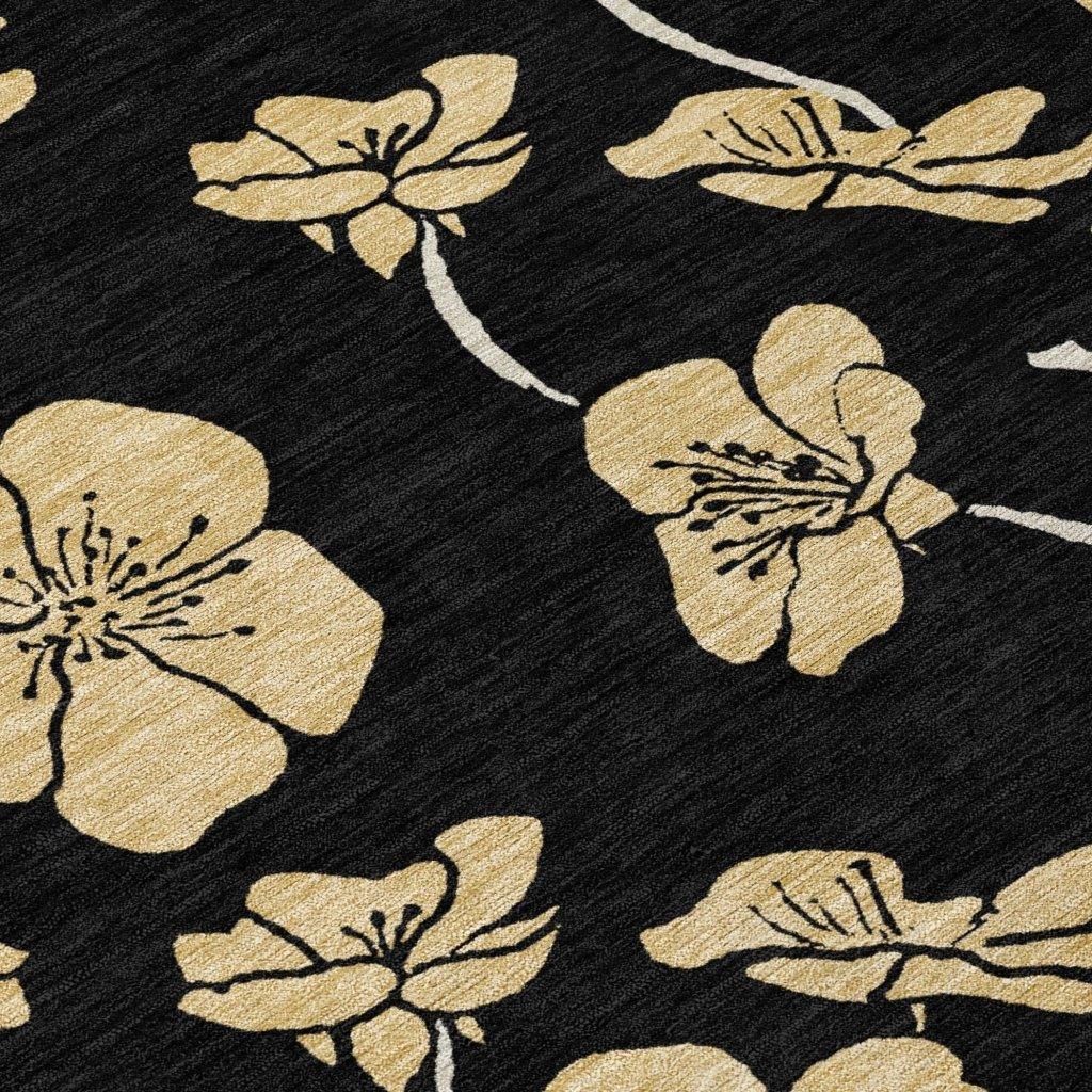 LOOMLAN Rugs Inoa Black Washable Indoor-Outdoor Rug