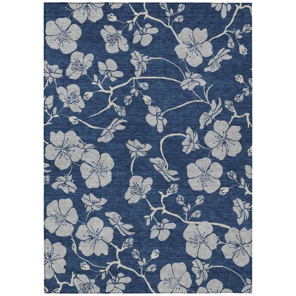 LOOMLAN Rugs Inoa Blue Washable Indoor-Outdoor Rug