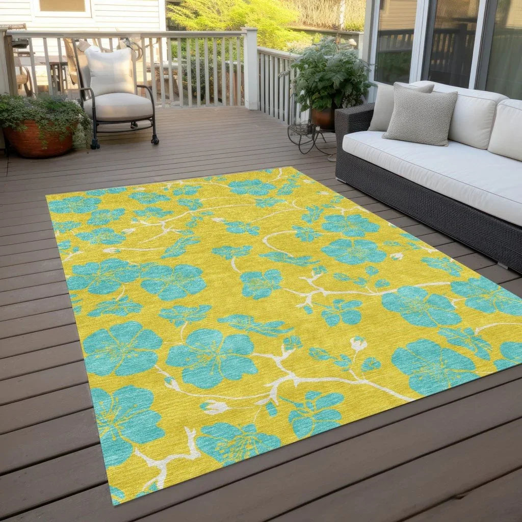 LOOMLAN Rugs Inoa Gold Washable Indoor-Outdoor Rug
