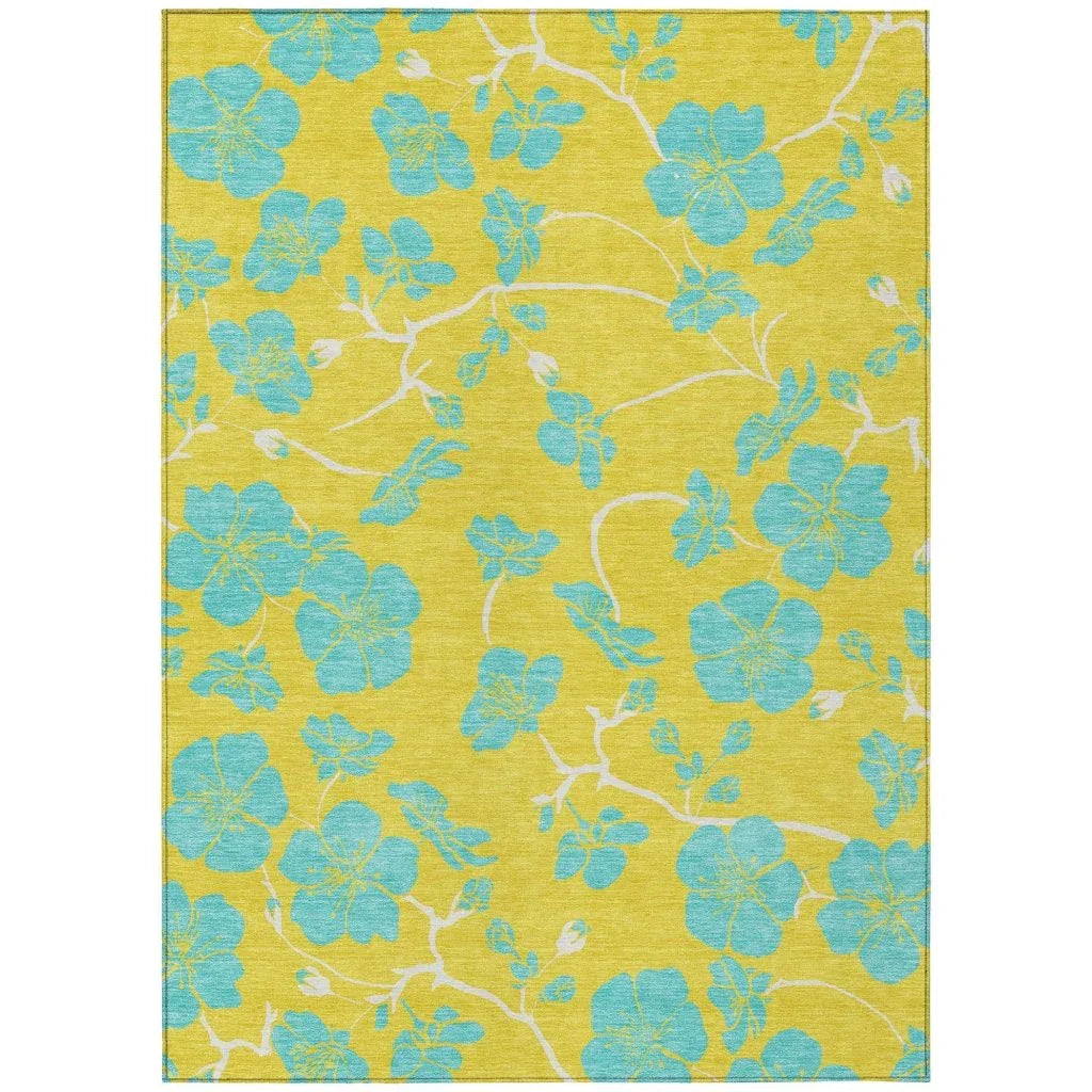 LOOMLAN Rugs Inoa Gold Washable Indoor-Outdoor Rug
