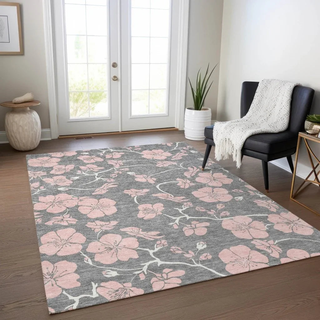 LOOMLAN Rugs Inoa Gray Washable Indoor-Outdoor Rug