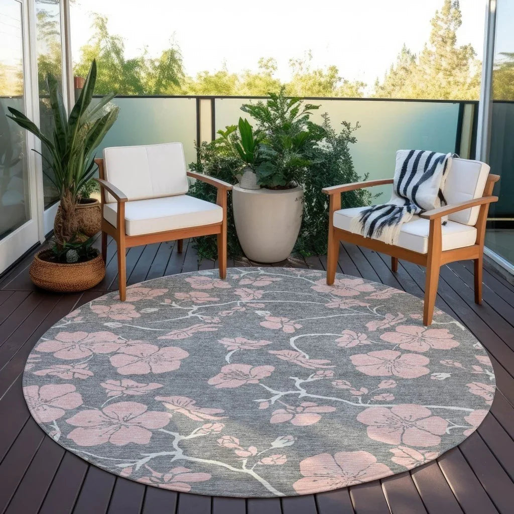 LOOMLAN Rugs Inoa Gray Washable Indoor-Outdoor Rug