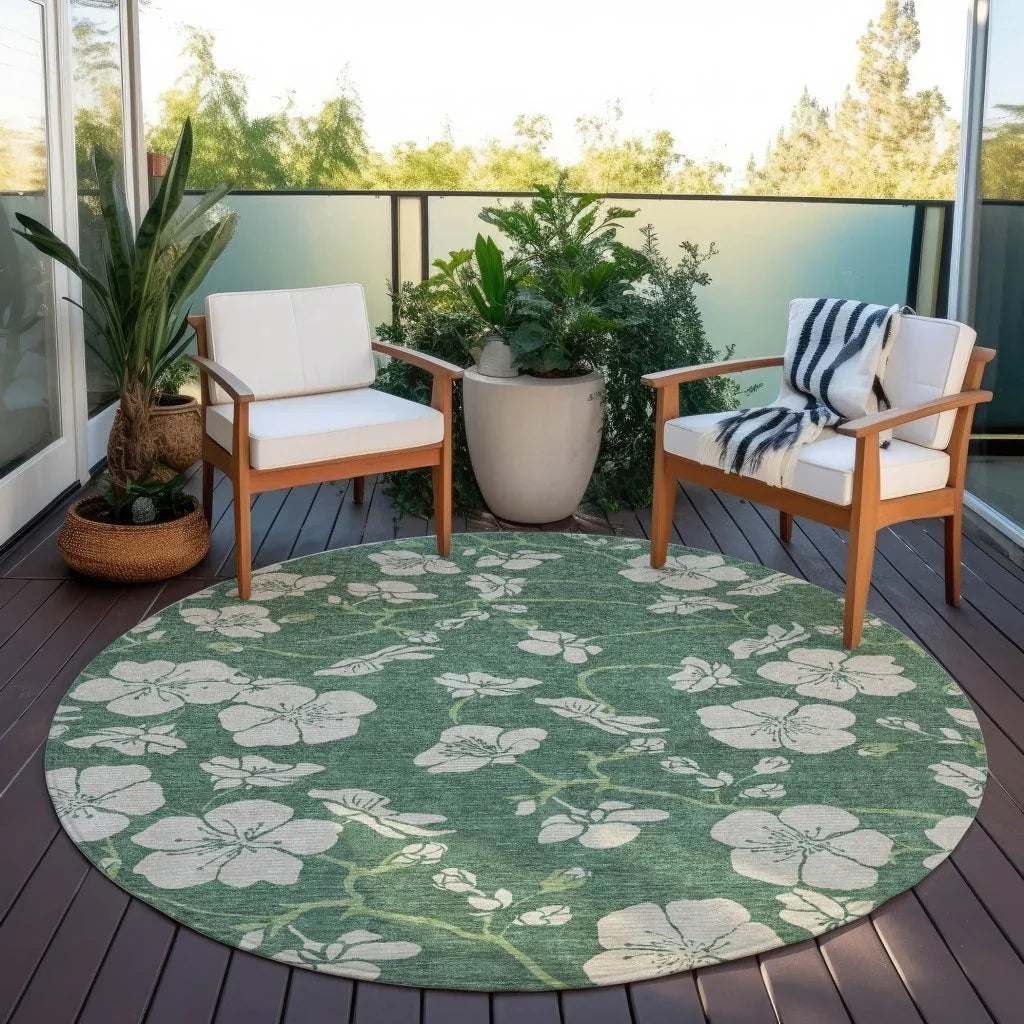 Inoa Green Washable Indoor - Outdoor Rug - LOOMLAN - LOOMLAN Rugs - Outdoor Rugs