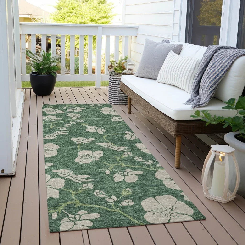 Inoa Green Washable Indoor - Outdoor Rug - LOOMLAN - LOOMLAN Rugs - Outdoor Rugs