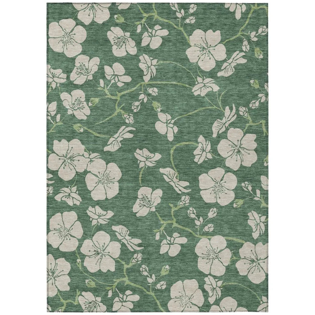 Inoa Green Washable Indoor - Outdoor Rug - LOOMLAN - LOOMLAN Rugs - Outdoor Rugs