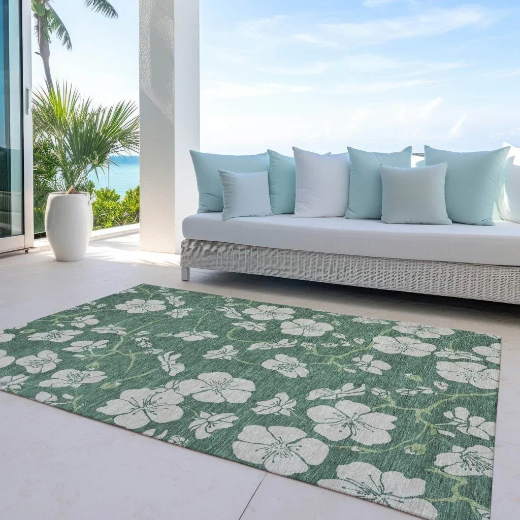 Inoa Green Washable Indoor - Outdoor Rug - LOOMLAN - LOOMLAN Rugs - Outdoor Rugs
