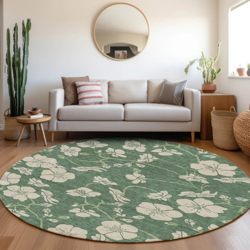 Inoa Green Washable Indoor - Outdoor Rug - LOOMLAN - LOOMLAN Rugs - Outdoor Rugs