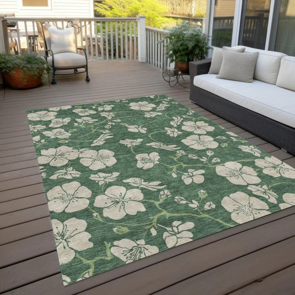 Inoa Green Washable Indoor - Outdoor Rug - LOOMLAN - LOOMLAN Rugs - Outdoor Rugs