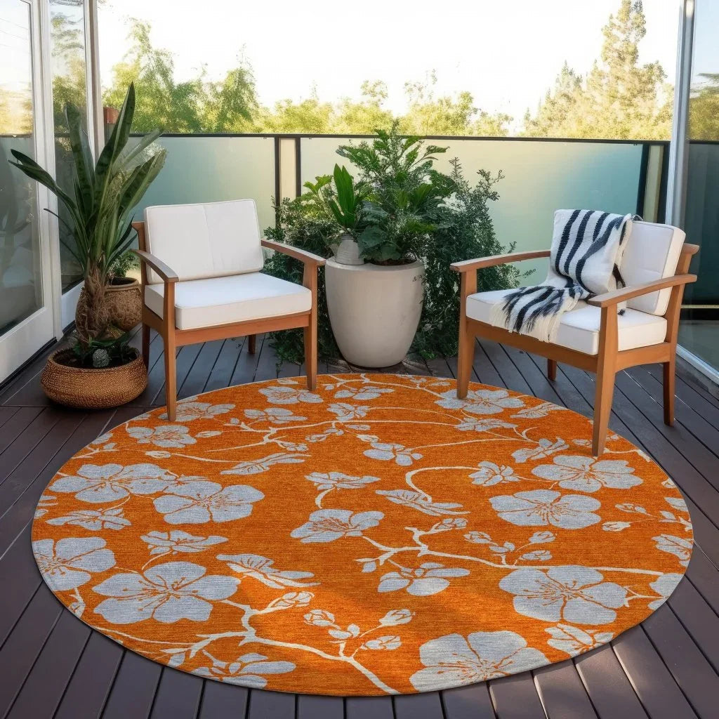 LOOMLAN Rugs Inoa Orange Washable Indoor-Outdoor Rug
