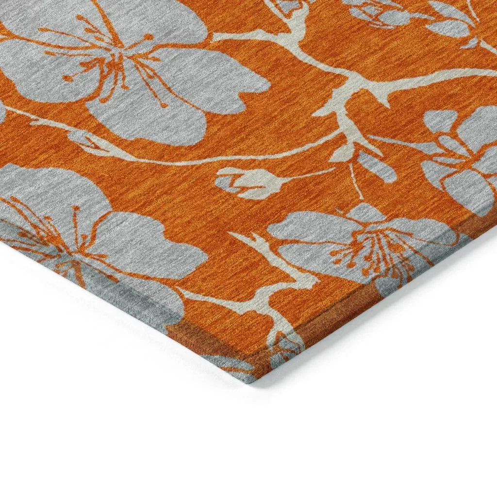 LOOMLAN Rugs Inoa Orange Washable Indoor-Outdoor Rug